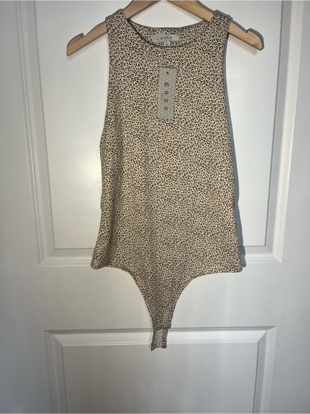 gaze Kids Beige Leopard-Print Tank One-Piece Bodysuit